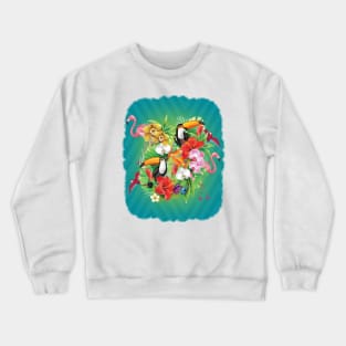 Tropical Carnival beautiful exotics birds Crewneck Sweatshirt